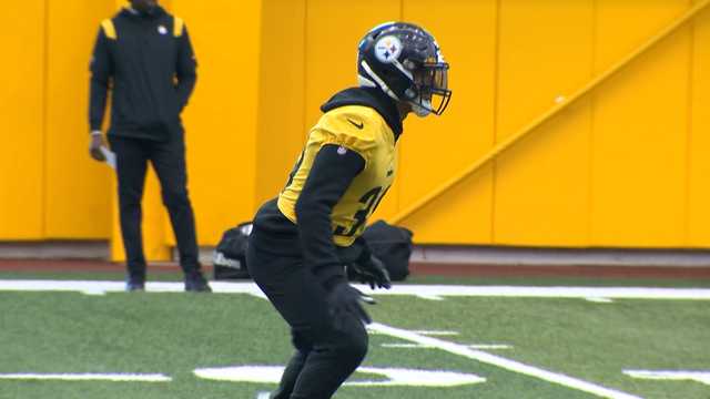 Minkah Fitzpatrick at Steelers practice after appendectomy