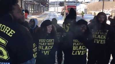A group of activists blocked access to Minneapolis' light rail system in the hours ahead of Sunday's Super Bowl 52