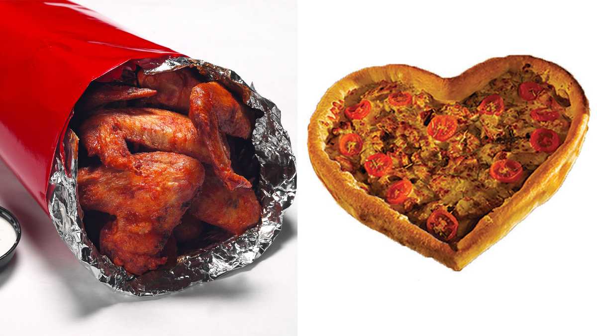 VALENTINE'S DAY: Heart-shaped pizza, wing bouquets available for your  sweetheart just in time for Valentine's Day