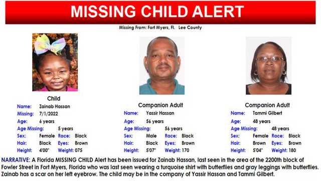 FDLE issues Florida Missing Child Alert for 6-year-old girl - Vimarsana News