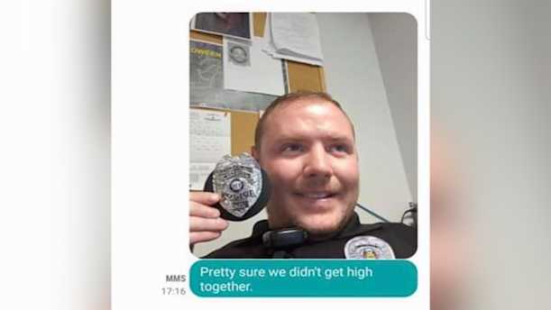 The officer took a selfie with his badge and sent it to the person texting him.