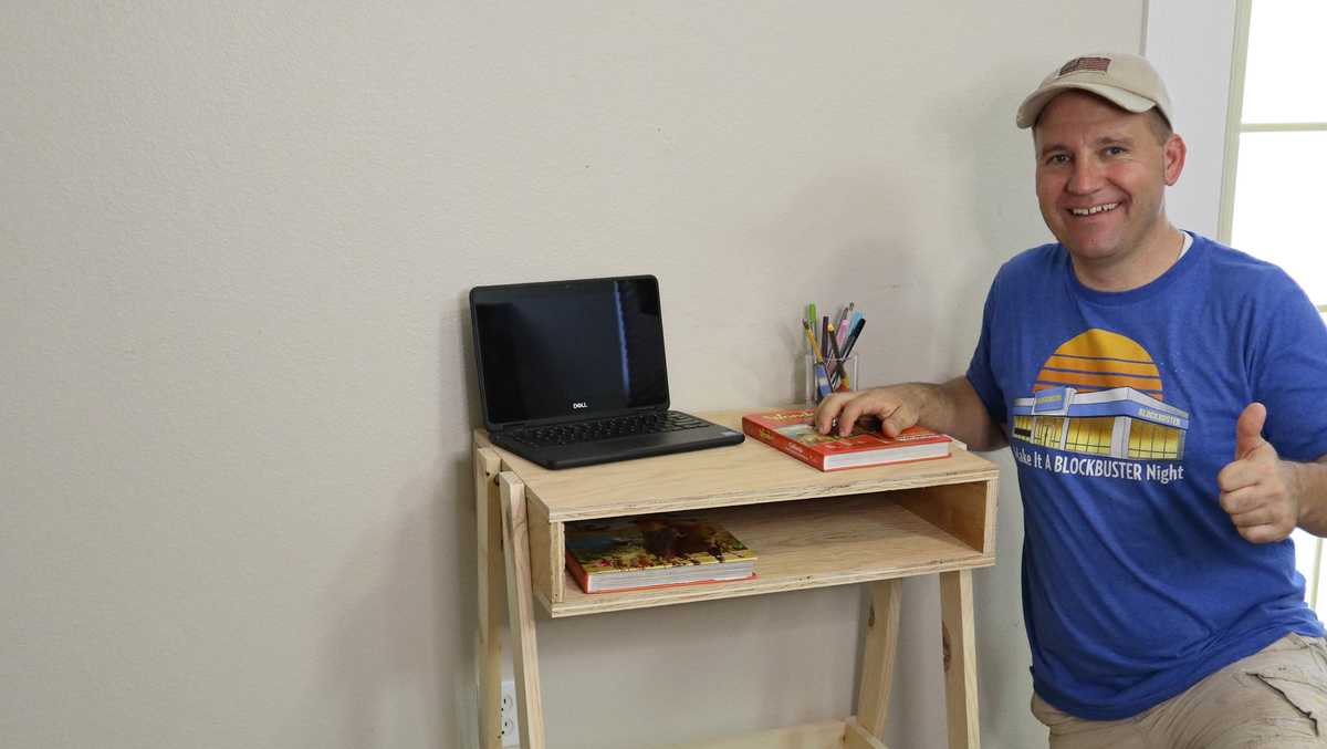 This California dad built dozens of desks to help students with virtual