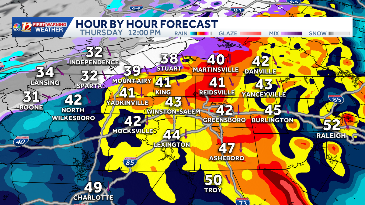 North Carolina warm stretch of 80s ends with chilly 40s Thursday | Rain, a few storms & gusty winds