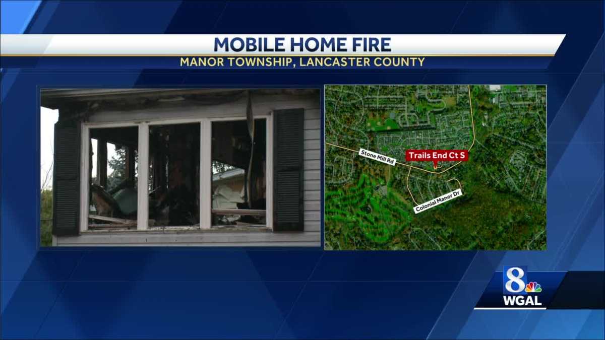 Mobile home fire in Manor Township