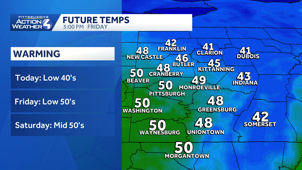 Sunshine highs in the 50's, Friday & Saturday