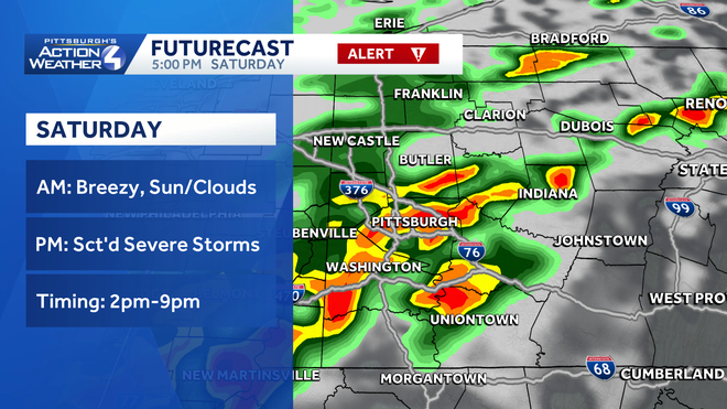 Severe Weather Alert Day - Saturday: PM Strong/severe Storms