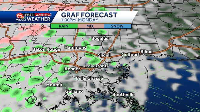 New Orleans forecast how cold will it be low temps this week