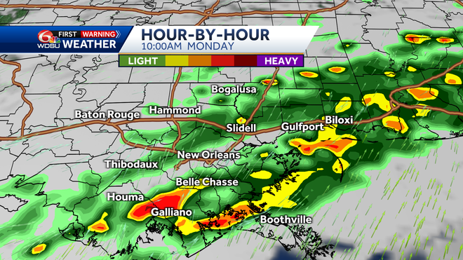 New Orleans weather forecast how much will it rain when it starts