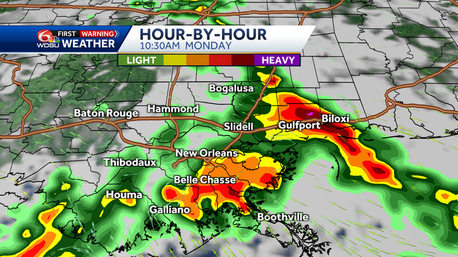 New Orleans weather forecast high temp chance of rain Fathers Day