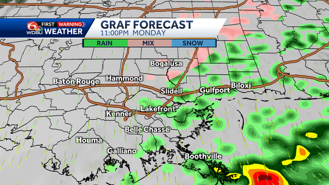 New Orleans forecast how cold will it be low temps this week