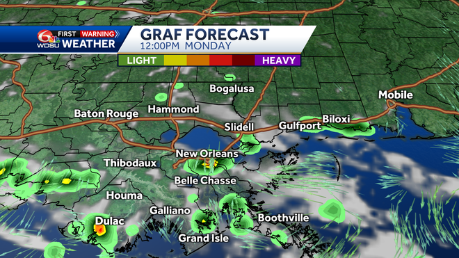 New Orleans weather heat advisory high temp heat index hurricane