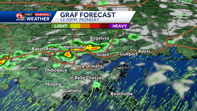 New Orleans weather forecast rain chance high temp tropic outlook