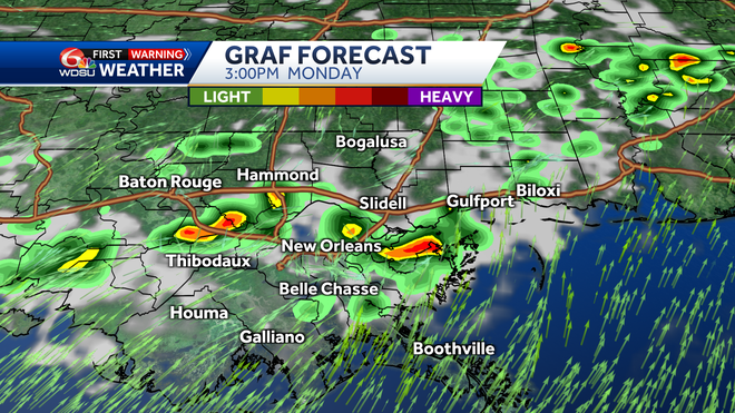 New Orleans weather forecast rain chance high temp tropic outlook
