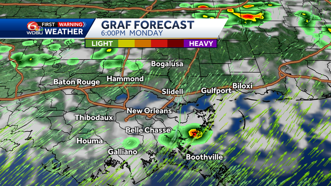 New Orleans weather forecast rain chance high temp tropic outlook