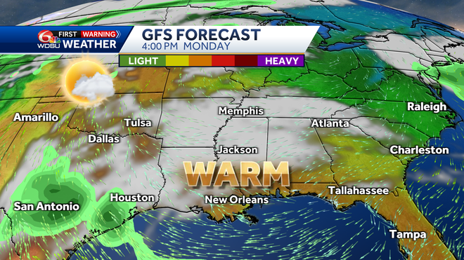 New Orleans forecast rain chances high temp low temp