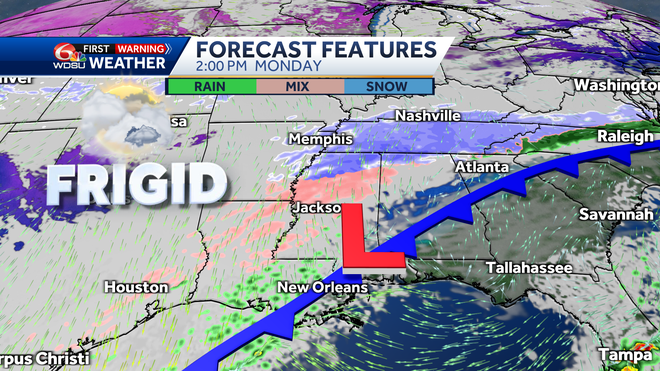 New Orleans forecast how cold will it be low temps this week