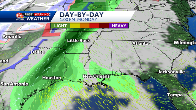 New Orleans weather forecast high temp rain chances Thursday