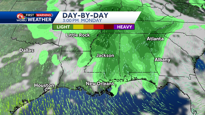 New Orleans weather forecast rain chances high temps rain amounts