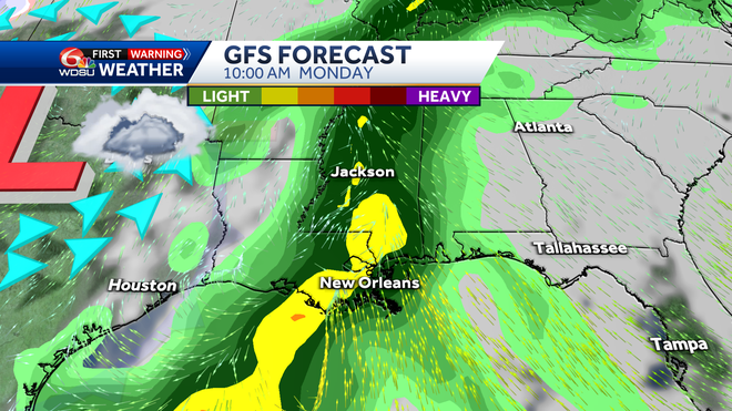 New Orleans weather forecast when will it rain this week how cold