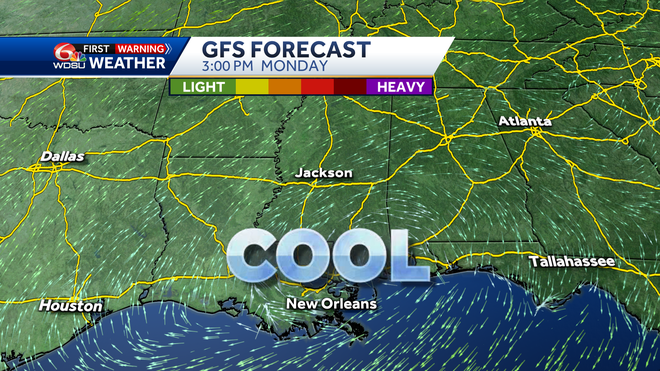 New Orleans weather forecast severe storms time tornado cooler