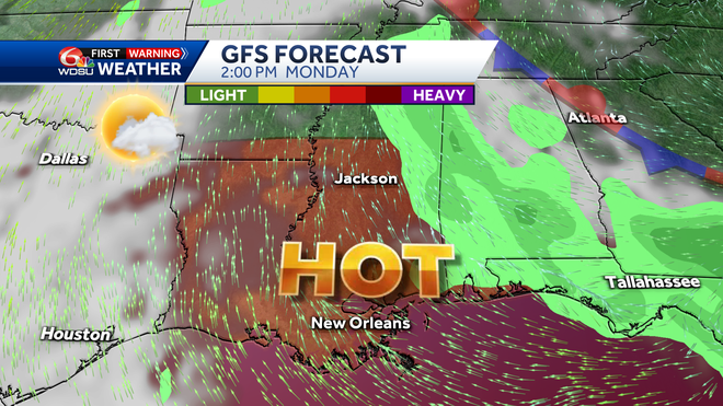 New Orleans weather forecast rain chance fog high temp flood risk