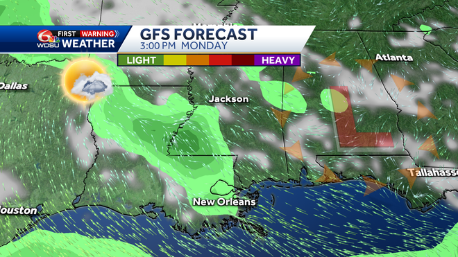 New Orleans weather forecast rain chances high temps tornado risk
