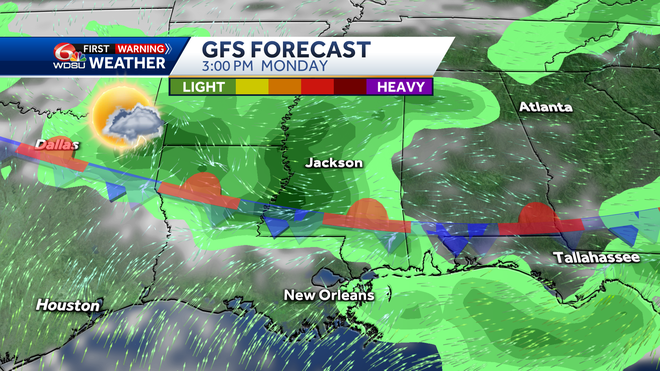 New Orleans weather forecast high temp heat index rain chances