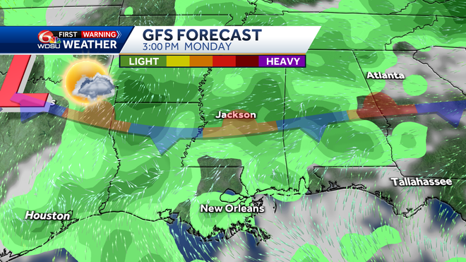 New Orleans weather forecast rain chances high temp flood chance