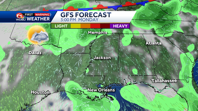 New Orleans weather weekend forecast high temp rain chance tropic