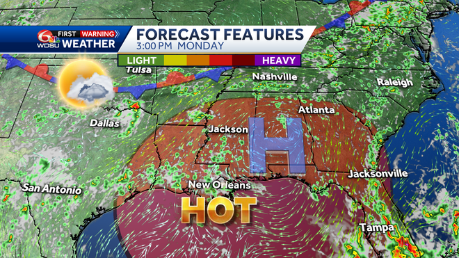 New Orleans weather heat advisory high temp heat index hurricane