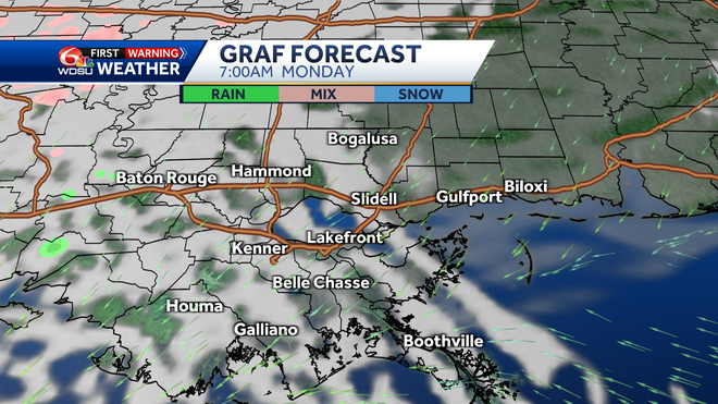 New Orleans forecast how cold will it be low temps this week