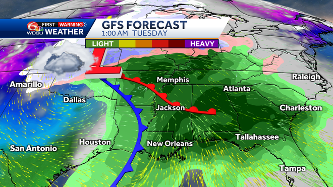New Orleans forecast high temp rain chances Friday severe weather
