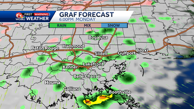 New Orleans forecast how cold will it be low temps this week