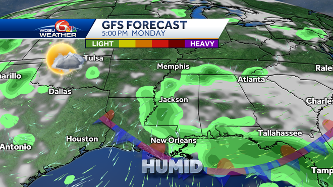 New Orleans storm forecast heat humidity weekend forecast