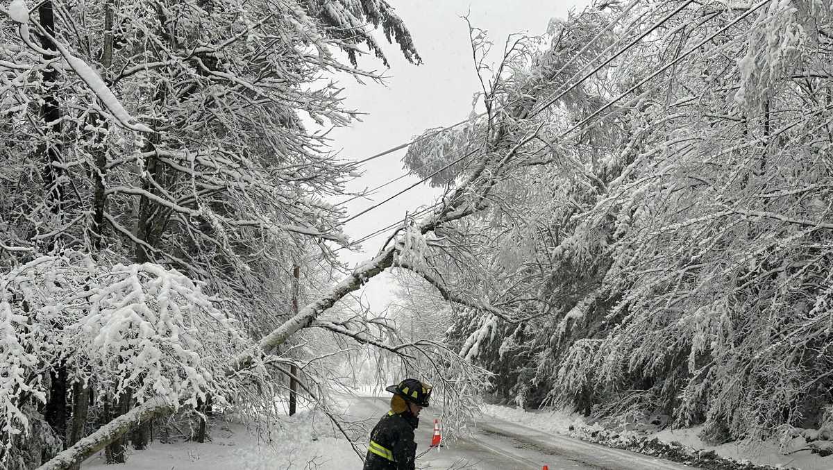 Noreaster lashes Maine with heavy snow high winds  WMTW Portland