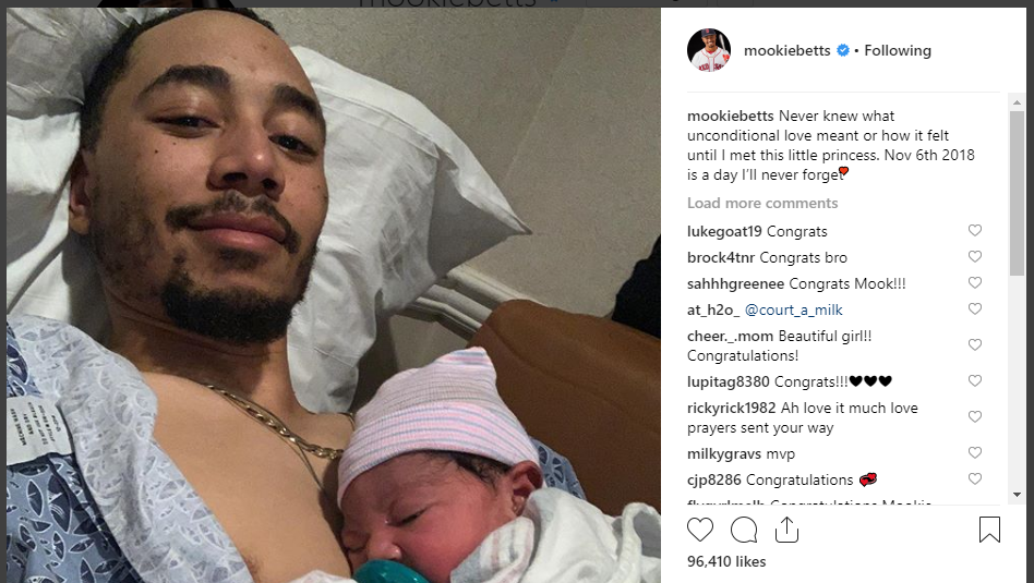 Fan fulfills promise of naming daughter after Mookie Betts following