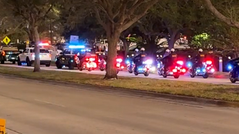 Port St. Lucie police Sgt. Erik Levasseur welcomed back to St. Lucie County with motorcade