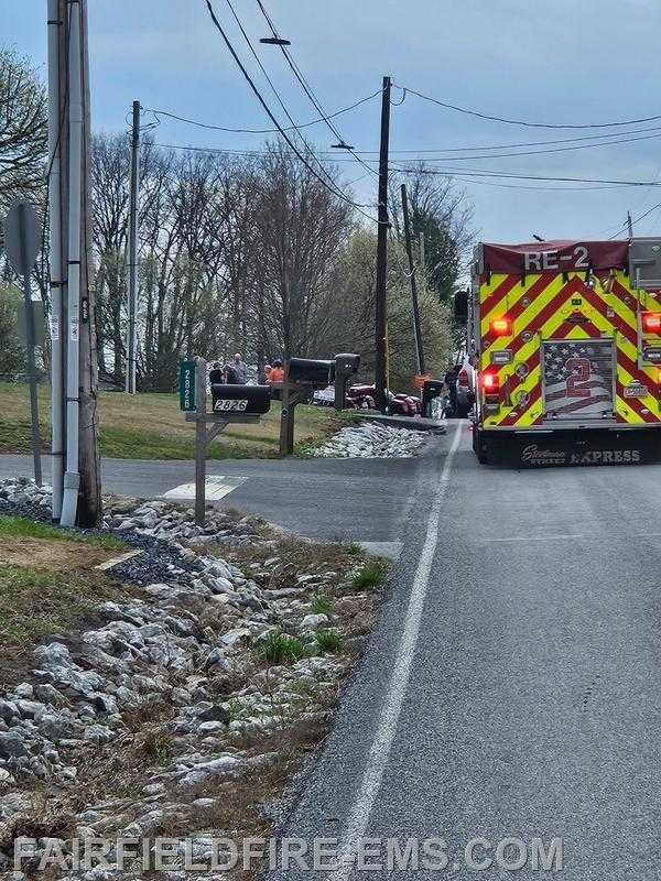 1 person taken to hospital after motorcycle crash in Adams County, Pa.
