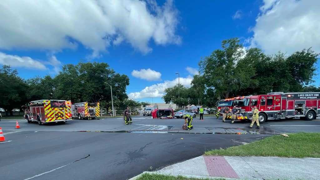 Mount Dora officials respond to crash scene