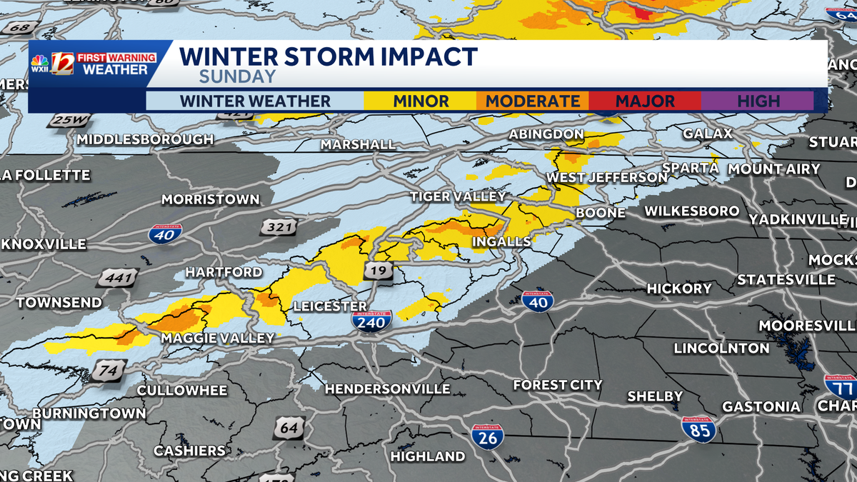 Rain, cold wind gusts Sunday in North Carolina, mountain snow - WXII