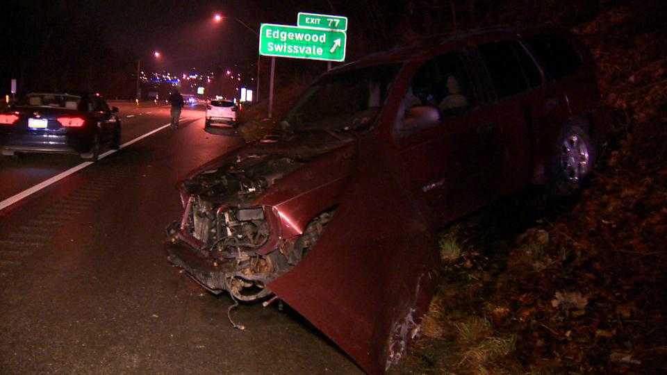 One person taken to the hospital after multivehicle crash on the