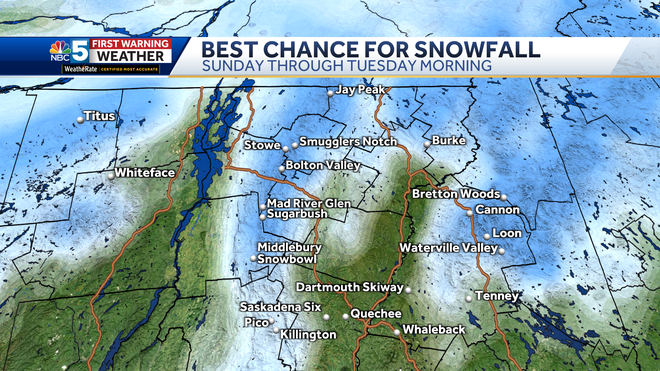 Snow is likely on the mountains