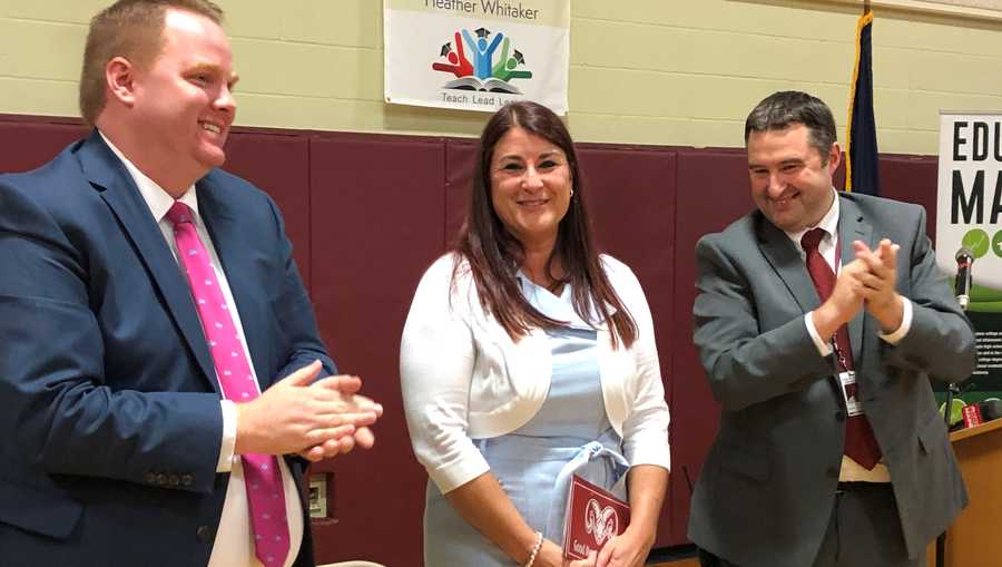 Gorham Middle School teacher Heather Whitaker was named Maine's teacher of the year on Thursday.