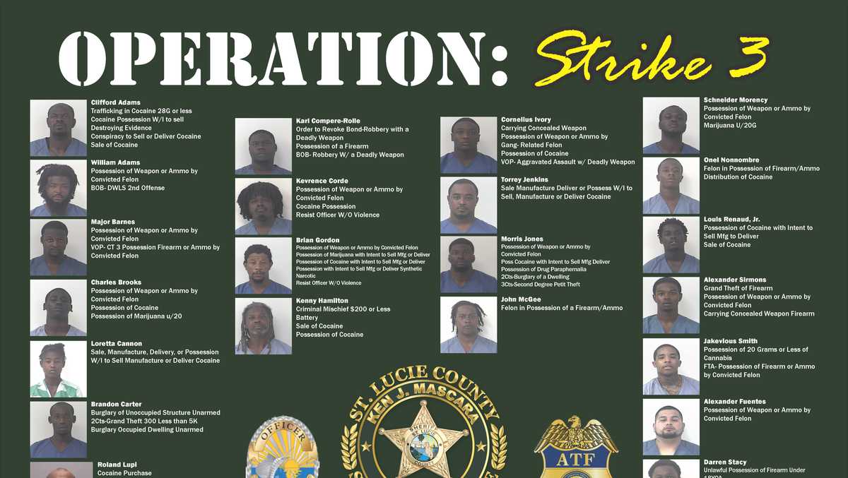 'Operation Strike 3' nets 63 arrests in St. Lucie County