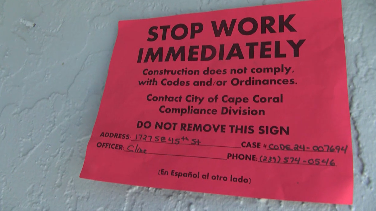 Southeast Cape Coral residents confused by 'stop work order' signs - Vimarsana News