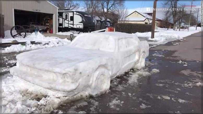Don't be fooled, that's no Mustang -- it's a snow Mustang!