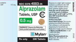Recalled Alprazolam Tablets