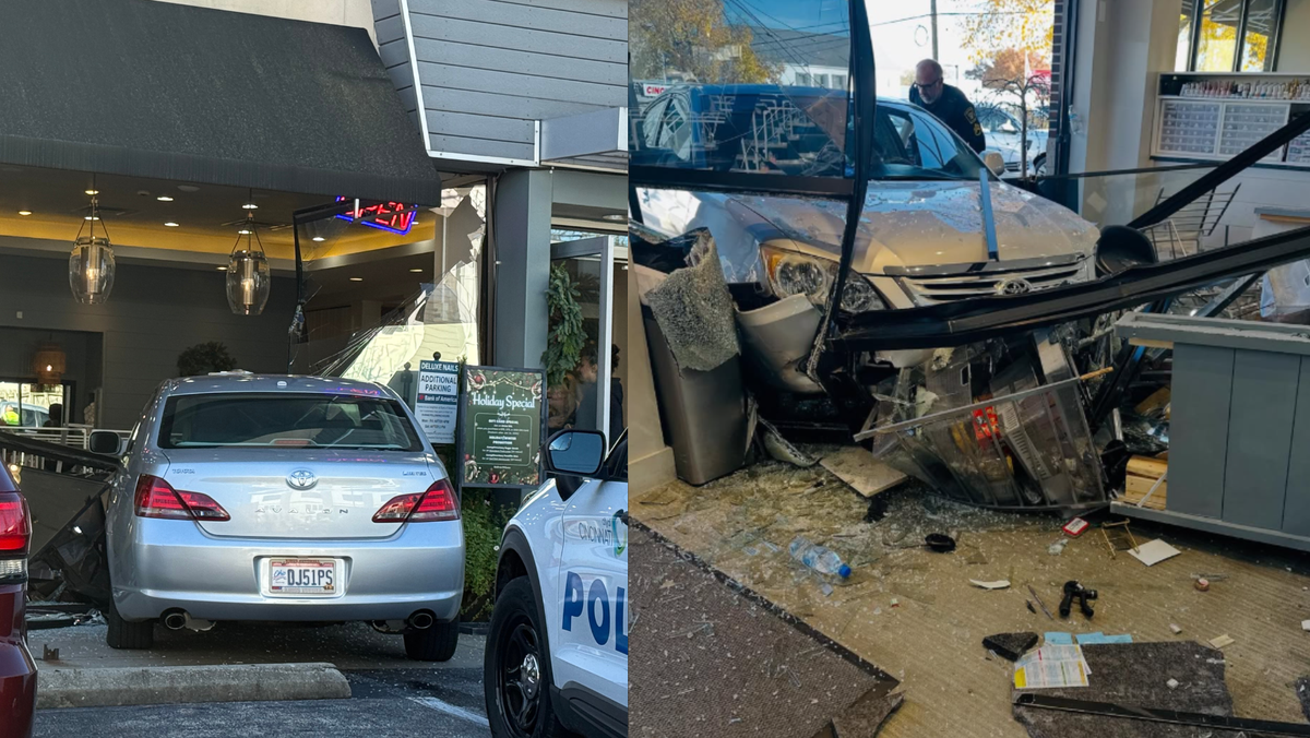 Car crashes into nail salon in Cincinnati's Oakley neighborhood