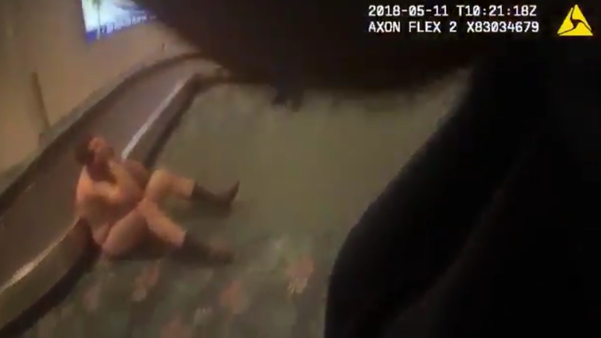 Body cam footage shows deputies take down naked man at Daytona Beach airport