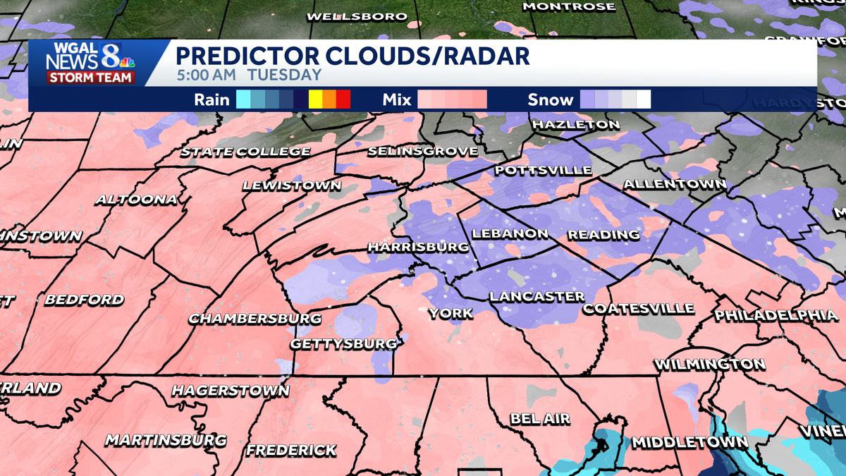 Snow, freezing rain mix could glaze roads with ice, creating slick commute in south-central Pennsylvania